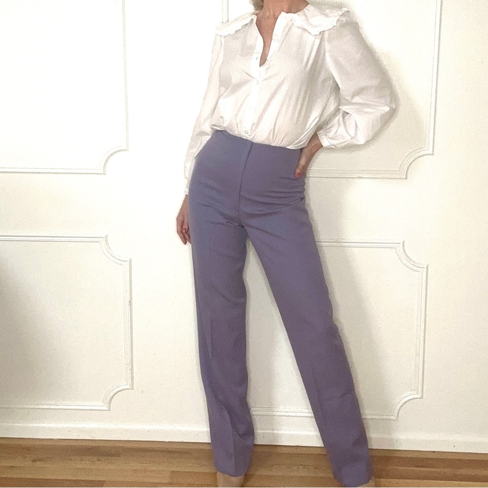 1970s purple wool trousers vintage tag Jeremiah S